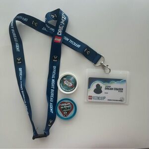Lego DreamZzz Official Night Bureau Agent lanyard & 2 Legoland FL pop badges